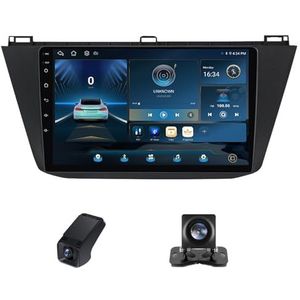 Android 14 Autoradio geldt voor Volkswagen Tiguan 2 Mk 2016-2022 Autoradio 2 Din Draadloze Carplay Android Auto 10 Inch Touchscreen met GPS-navigatie WiFi FM-radio Camera(X1)