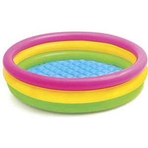 Tumnea 60 cm / 90 cm / 120 cm baby zwembad 3-kleurige regenboog rond PVC opblaasbare kinderen kleine pomp zwembad blow-up kinderzwembad