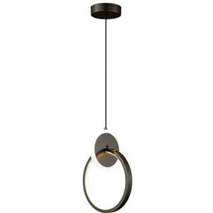 LANGDU Zwarte kroonluchter, koperen ring hanglamp verstelbare moderne hanglampen for keukeneiland eetkamer slaapkamer bar woonkamer