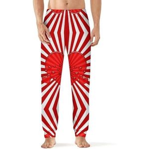 Japanse hart vlag mannen pyjama broek zachte lange pyjama broek elastische nachtkleding broek 6XL