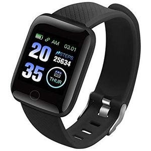 UIEMMY slim horloge Smart Watch Heren Dames Bloeddruk Fitness Tracker Klok D13 Sport Smartwatch-horloge voor IOS Android, zwart
