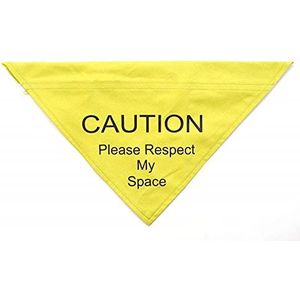 Ancol Respect My Space Warning Bandana voor hond, klein/medium, geel