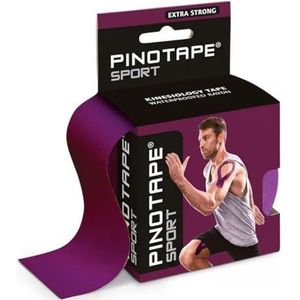 Pinotape Sport kinesiologie tape, 5 meter x 5 cm, waterdichte kinesiotape, extra sterk, hoogwaardige, elastische therapieband voor sport en therapie, aubergine, verpakking van 2 stuks