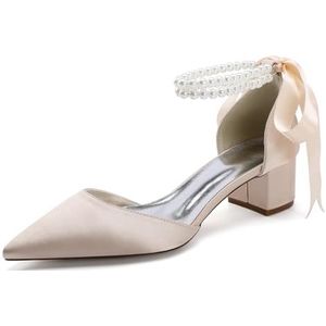 KYEGLO - Sandalen - Champagne - Dames - Met Spitse Neus En Parelriempje Om De Enkel