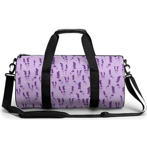 Lavendel bloemen met vlinder draagbare sporttas voor vrouwen en mannen reizen plunjezak voor sport print gymbag grappige yoga tas
