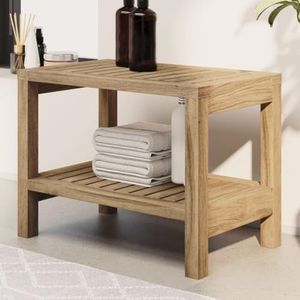 BOWEKAM Badkamer Accessoires-Badkamer Bijzettafel 60x30x45 cm Massief Hout Teak