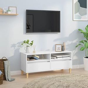 AJJHUUKI Entertainment Centra & TV Stands TV-meubel Wit 100x34,5x44,5 cm Engineered Houten Meubels