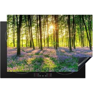 MuchoWow Inductiebeschermer - Inductie mat - Vinyl - Lente - Bos - Zon - 77x51 cm - Inductie beschermer