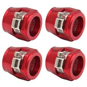 4-delige AN4 AN6 AN8 AN10 AN12 universele slangafsluitklem-set, brandstofleidingclip en koelerolie-eindaansluiting voor gemodificeerde autoslangverbindingen (rood AN12)
