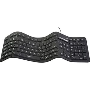 WetKeys - Soft-Touch Comfort - Professioneel Flexibel Siliconen Toetsenbord - Zwart - Volledig Formaat