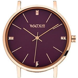 Watx&Co lors Grunge Womens analoog quartz horloge met lederen armband WXCA3023, Paars, Quartz Horloge