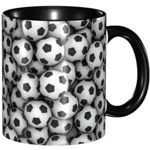 BEEOFICEPENG Mok,330ml Custom Keramische Cup Koffie Cup Thee Cup voor Keuken Restaurant Kantoor,Stapel Voetballen Afdrukken