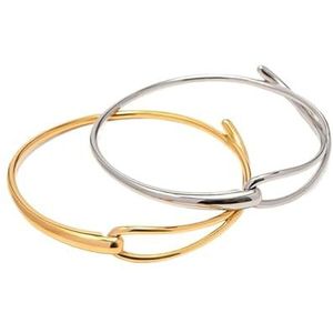 18K PVD vergulde eenvoudige roestvrijstalen armband damesarmband handsieraden (Style : Gold)