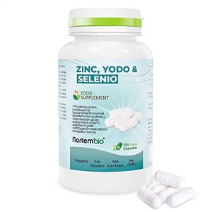 Nortembio Vitamine zink, jodium en selenium - 100 veganistische capsules - voedingssupplementen - immuunsysteem booster - bescherming tegen oxidatieve schade - normale energie functioneren.