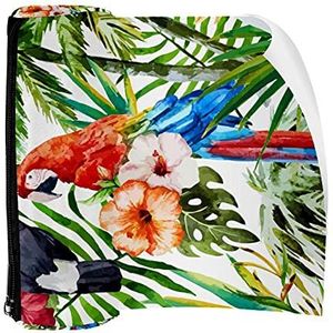 Potlood Case Hibiscus en Papegaaien Pouch Bag Pen Rits Tas voor Kantoorartikelen Reizen School Student Supplies