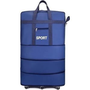 VONCYKI Luchtvaartmaatschappij Geruite Tas Oxford Grote Capaciteit Reizen Universele Wiel Opvouwbare Bagage Bewegende Opbergtas Rolling Verpakking Kubussen, Blauw 110x48x28, Eén maat