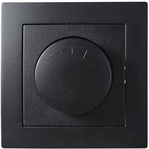 LED-dimmer draaibaar voor elektronische transformatoren | FLAIR | 250V/300W inclusief 1-voudig frame, geheugenfunctie, mat zwart