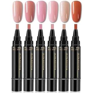 Nail Polish Pens Quick Dry, Gel Nail Polish Pen 3 in 1, Quick Drying Gel Nails Pen Polish Set, 6 Colors Per Set (#3)