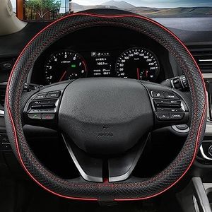stuurhoes Hoge Kwaliteit Lederen Auto Stuurhoes Auto Accessoires Voor Hyundai Voor Ix35 Ix25 Voor Kona (Color : Red 1)
