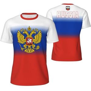 Sport Mesh T-Shirt Rusland Vlag voor Running Bike Voetbal Tennis Voetbal Fitness Tees 3D Gedrukt, Meerkleurig, S