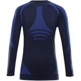 Alpine Pro Amboso Thermoshirt voor kinderen, ademend, warm en sneldrogend, functioneel onderhemd met actieve bamboe-kool, rekbaar shirt met lange mouwen voor winter en outdoor, blauw, 128
