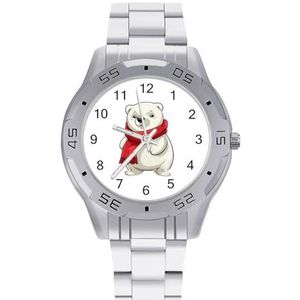 Leuke Polar Bear Mannen Zakelijke Horloges Legering Analoge Quartz Horloge Mode Horloges