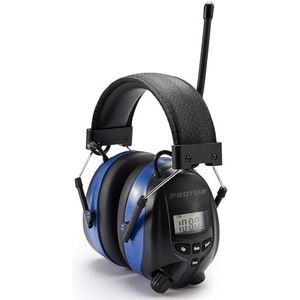 Oplaadbare oorbeschermers met Bluetooth, FM/AM digitale radio en ingebouwde microfoon, Protear-oorbeschermer met handsfree bellen, draadloze hoofdtelefoon voor werk en industrie, SNR 30dB