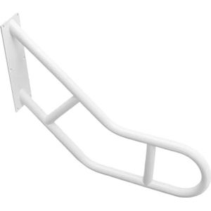 Trapleuning, 1 stuks, 25 inch U-vormige wandmontage leuningen voor buiten, 1-3 treden grijpstang, koolstofstaal, witte leuning voor balkons, gangen