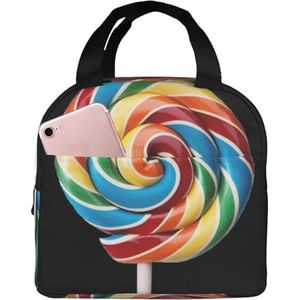 OdDdot Yqxwjl Lollipop Print Lunch Box Lunch Tas voor Vrouwen Volwassen Mannen Lekvrije Leuke Lunch Tote voor Werk Picknick Reizen