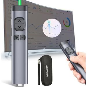 Norwii N97s Presentatieclicker voor TV-schermen, PowerPoint-clicker, Presentatieremote, Bluetooth-draadloze presentator, Digitale aanwijzer voor TV-schermen