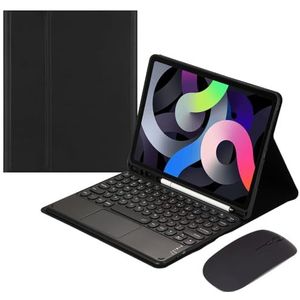 Toetsenbordhoes voor iPad Air 7e generatie 11 inch (M3) 2025, Magnetisch Afneembaar Draadloos Toetsenbord met Bluetooth Muis,zwart