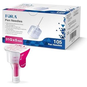 Steriele wegwerpnaalden 31G (0,25 x 5 mm) - 105 stuks met beschermfolie voor nauwkeurige toepassingen in laboratorium, industrie, cosmetica en levensmiddelenproductie