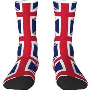 Evengigy Britse vlag Grappige Sokken Crazy Fashion Cool Gepersonaliseerde Zachte Crew Sokken voor Mannen Vrouwen unisex, Wit, One size
