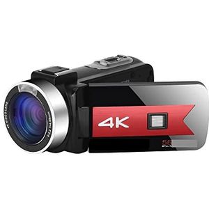 Videocamera Vlogcamera Recorder Nachtzicht Digitale videocamera's for live streaming Webcamfotografie Remote 4K Vlog Camcorder Infraroodrecorder(64G SD Card,Rosso)