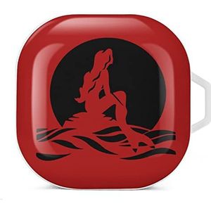 Kleine zeemeermin oordopjes hoesje compatibel met Samsung hard shell beschermhoes wit stijl