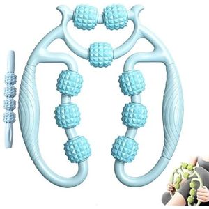 HRMCMX 9-wielige beenmassageroller - cellulitisroller voor dijen en benen voor ontspanning en vormgeven van been-, nek- en armspieren, diepe weefselsteun voor oplossing voor ontspanning en herstel