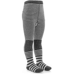 LaLoona Baby Maillot Met ABS Zool - Kinder Anti-slip Zolen en Knieën - Elastische Baby Kruip Maillot Met Antislip Noppen - Grijze Strepen 74/80 (6-12 Maanden)