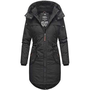 MARIKOO Dames winterjas parka mantel winterjas warm gevoerd capuchon B807, zwart, S