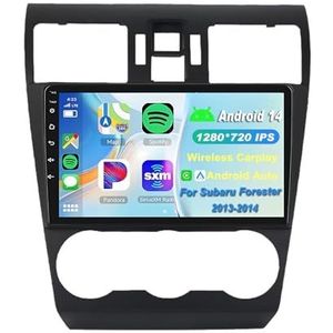 Android 15 2 Din Autoradio 9in Auto Stereo voor Subaru Forester 2013-2014 met Draadloze Carplay Android Auto Bluetooth GPS Navigatie FM Radio WIFI Stuurwielbediening(W-6(6G+128G))