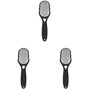 3 Set Professionele Voetvijlen Rvs Pedicure Gereedschap Grote Plaat voor Hakken, Nieuw Zwart, 236x65x30mm