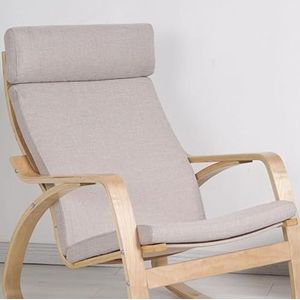 Stoel Fauteuil Kussen, 1 Stuk Zacht Kussen Vervanging met Afneembare Hoes Stoel Katoenen Kussen Antislip Schommelend, Dik Gevoerd(Burlap Beige)