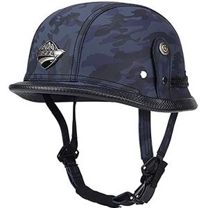 Motorhelm, Open helm geschikt for cruiser, bromfiets, scooter, ATV, volwassenen, mannen, vrouwen, jethelm, ECE-goedgekeurd H, M = 55-56 cm(H,XXXL=6365CM)