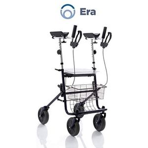 Mopedia Rollators, inklapbaar, van gelakt staal, 4 wielen, met brachiale houder