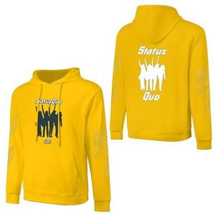 LSMCCOTP Sta-tus Logo Qu-o Katoenen Hoodie Pullover Heren Lange Mouw Sweatshirt Met Zak Voor Mannen Zachte Zwarte Hoody Basic Casual Fans Merch 3XL, Medium Geel-stijl, 5XL