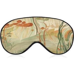 Slaapmasker, oogmasker voor dames en heren, oogmaskers voor slaap, oranje lijnkunst, bedrukt, voor reizen en slapen, lichtgewicht, verstelbare schouderbanden