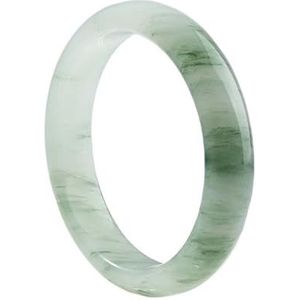 Jade Bangle Armband voor Vrouwen Birmese Wit Groen Drijvende Bloemen Agaat Bangle, Eén maat, Agaat