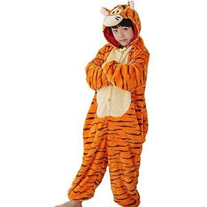 MZSYLK Eenhoorn-onesie voor kinderen, uniseks, eendelige pyjama, cosplay-kostuum, cadeau voor meisjes, Tijger, 4-5 Jaren