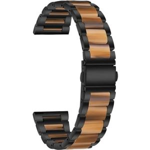 22 mm 20 mm bandlegering met harsarmband geschikt for Garmin horlogeband Venu 3 2 1/Venu2 Plus/SQ/Vivoactive 4 meerdere kleuren metalen riem (Color : Black Style5, Size : For Vivoactive 4)