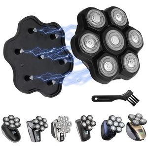 Magnetische 7D Blade Vervangende Koppen, Universele Scheerapparaat Vervangende Messen Compatibel met Freebird Head Shaver, 7 Blades Scheerhoofd voor Mannen Vrijheid Scheren, Hoofd en Gezicht