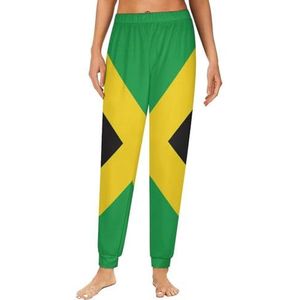 Jamaicaanse vlag dames pyjama lounge broek elastische tailleband nachtkleding broek print
